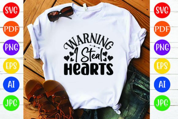 A Classic T-Shirt Design: Warning I Steal Hearts Graphics