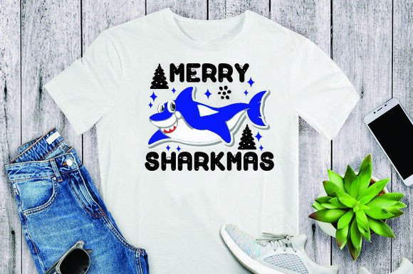 A Designer's Review of Merry Sharkmas Graphics for T-Shirt Projects