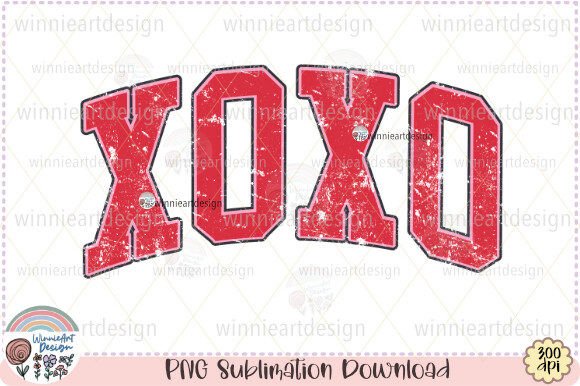 A Designer's Take on the Xoxo Valentine's Day Retro Varsity PNG