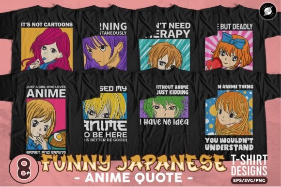 Funny Anime T-Shirt Graphics for Commercial Product Creation