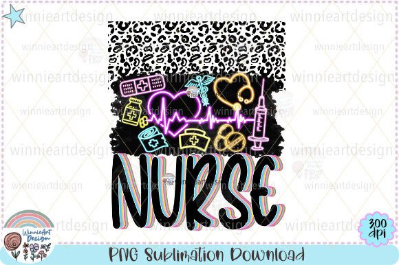 Nurse Sublimation Neon Graphics for T-Shirt Designs