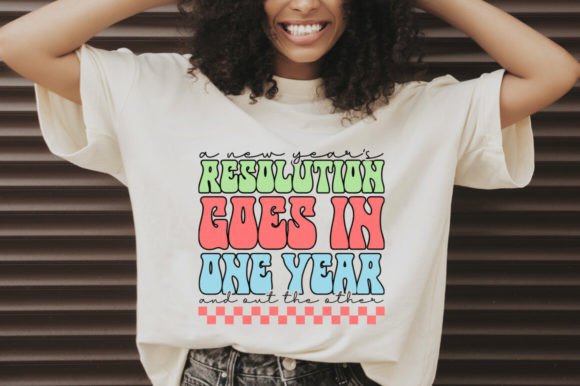 Retro New Year Graphics for T-Shirt Designs and Seasonal Bundles