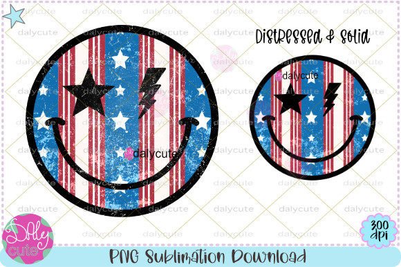 Retro Smiley 4th of July Graphics for T-Shirt Designs